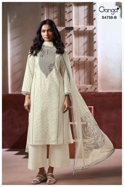 Ganga dynza 4758 rajasthani dress material wholesale markets